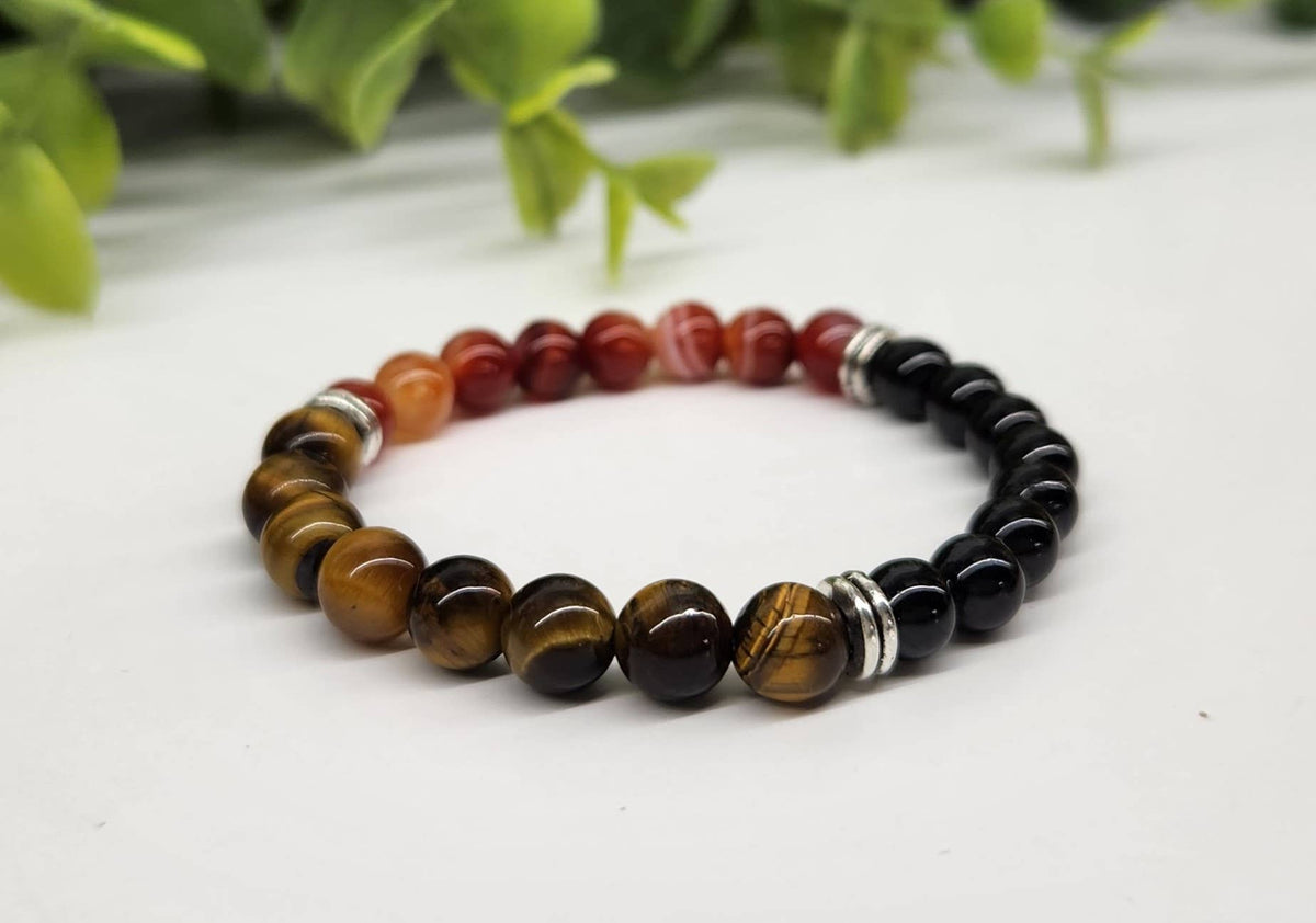 BULLYING SHIELD-Carnelian/Tiger Eye/Tourmaline-Children 6mm: OPTION #1: Bracelets Only