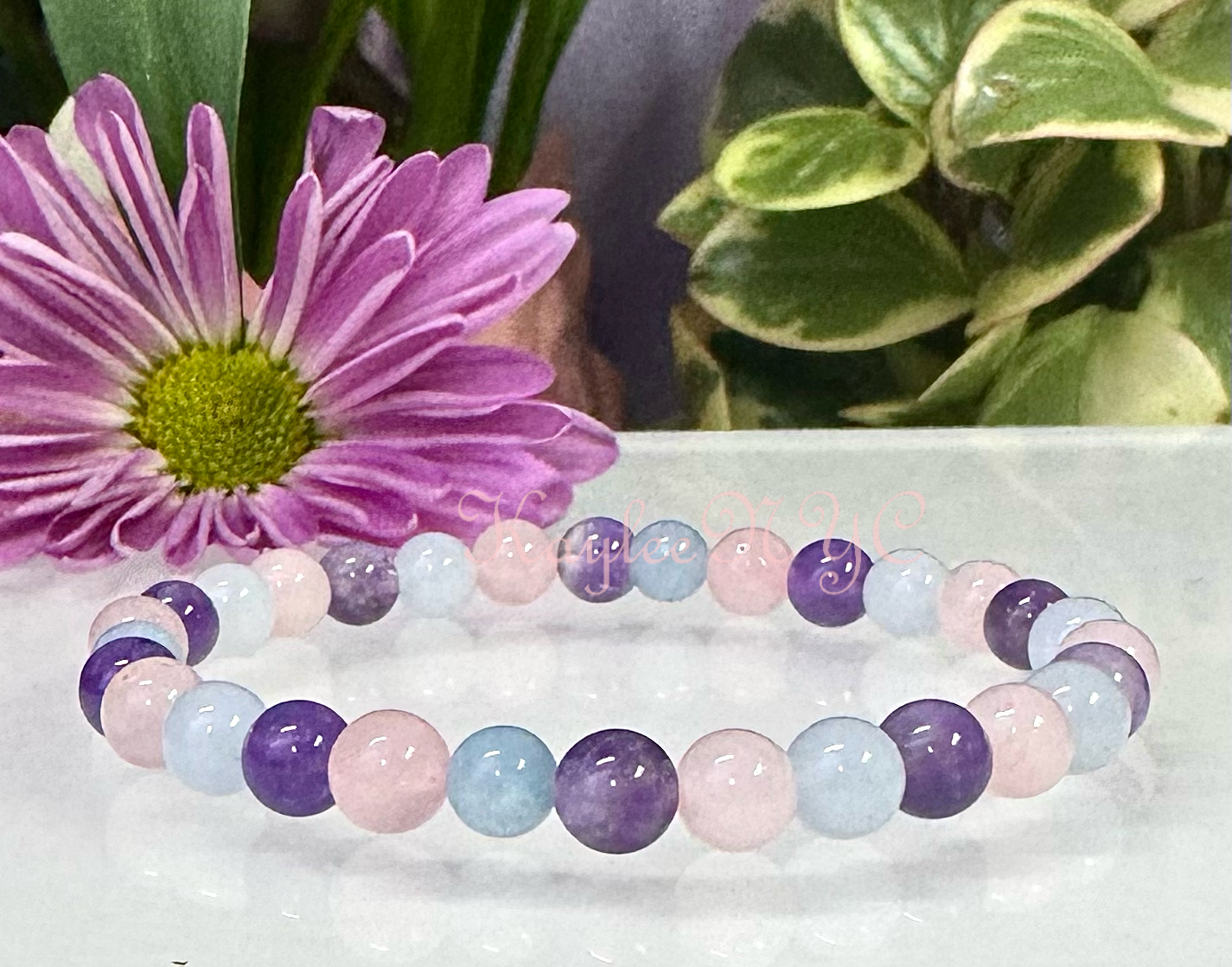 Wholesale 6 Pcs Natural Crystal Bracelet 6mm 7.5” Stretch Br