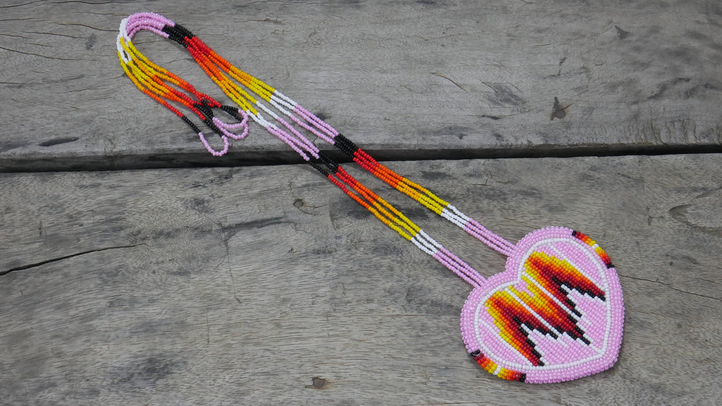 Native American Style Beaded Heart medallions