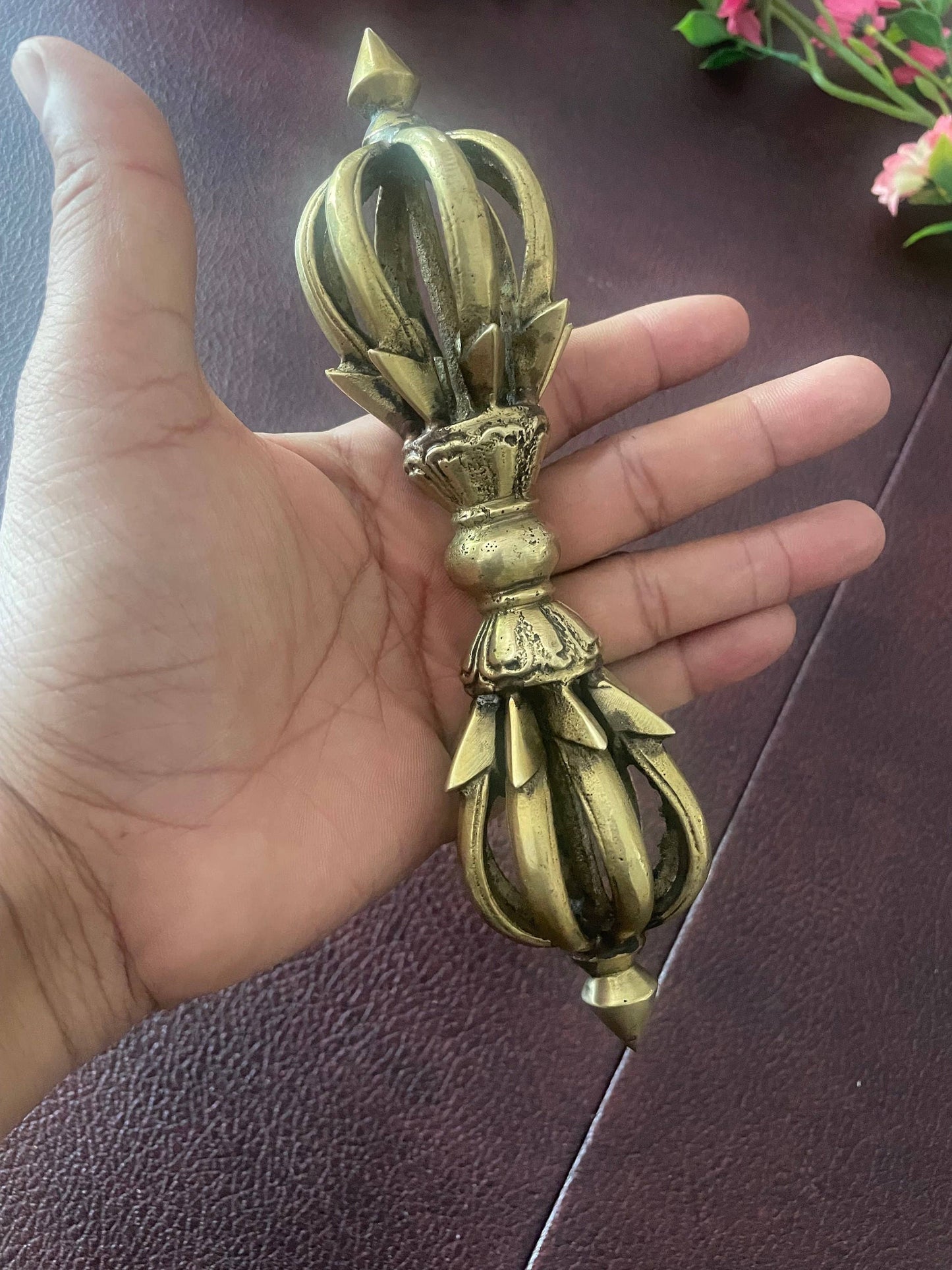 Handmade Tibetan Brass Dorje Vajra Meditation Decor