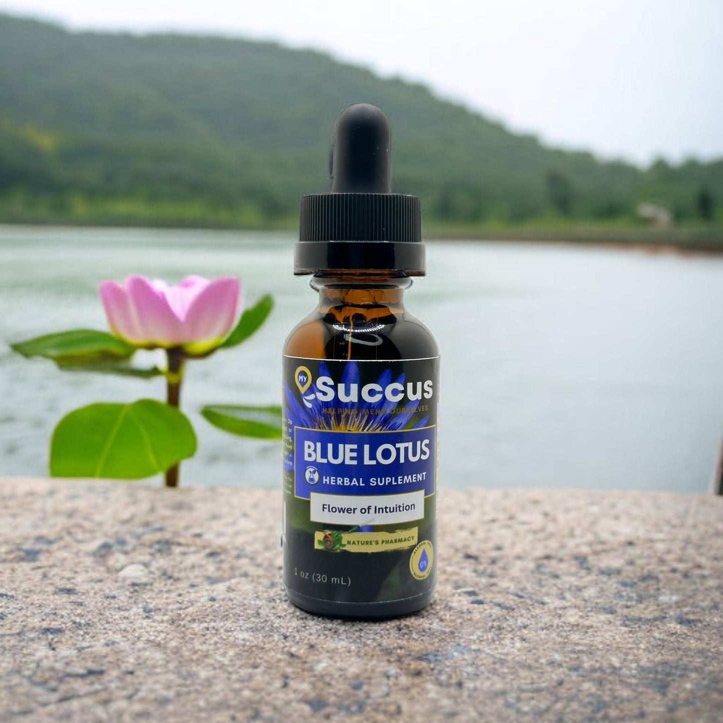 Blue Lotus Tincture - The Flower of Intuition (High Potency) : Alcohol Extract / 2 fl oz