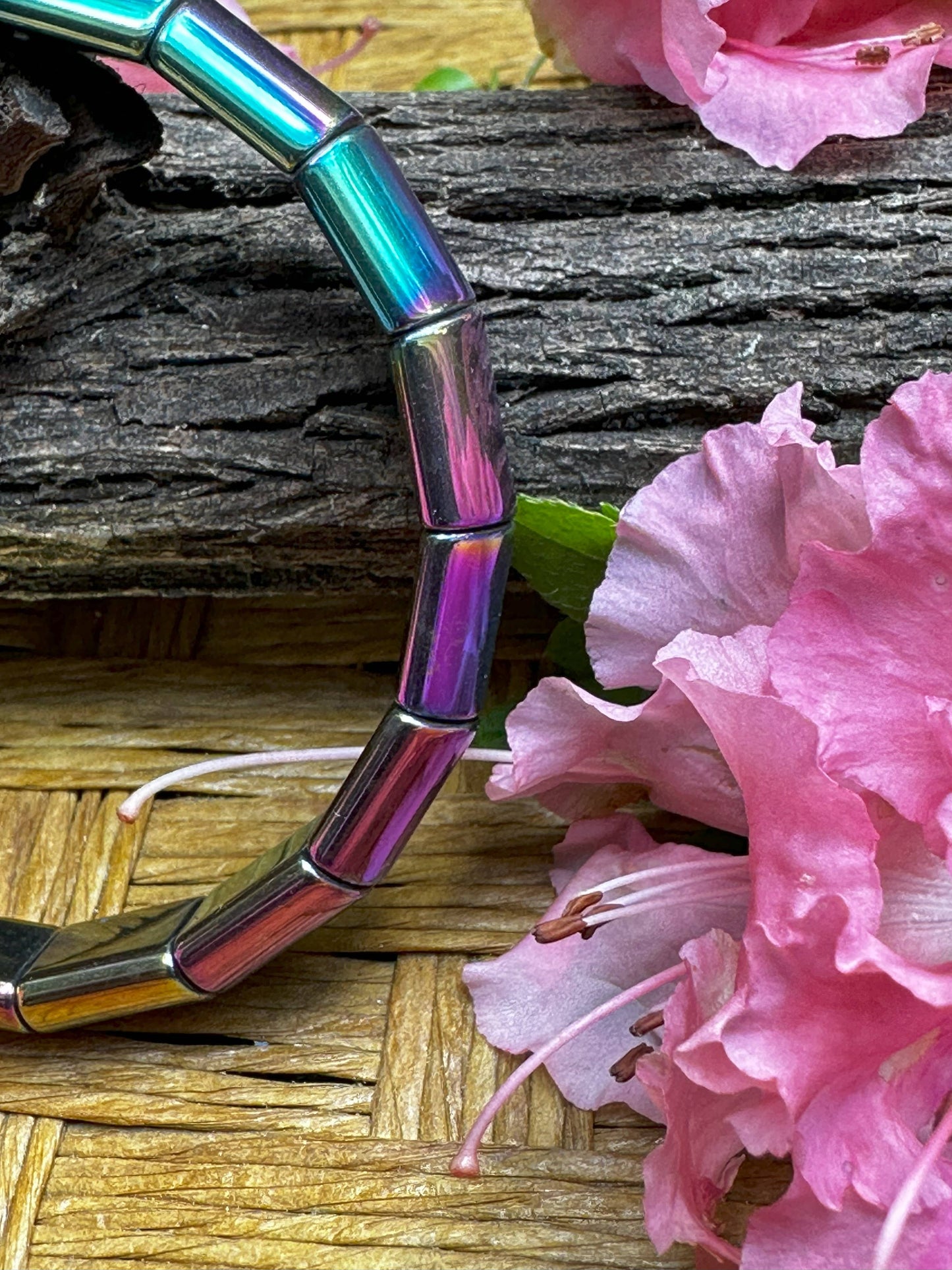 Titanium Hematite Bangle Bracelet