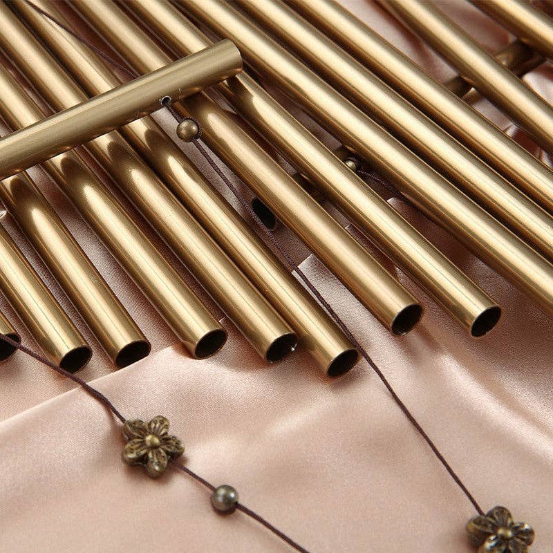Beech Metal Aluminum Tube Wind Chime: GOLD