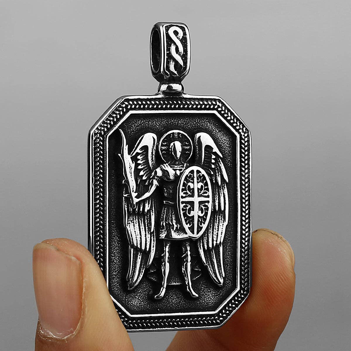 Angel Sword Stainless Steel Pendant: Steel color / Single pendant