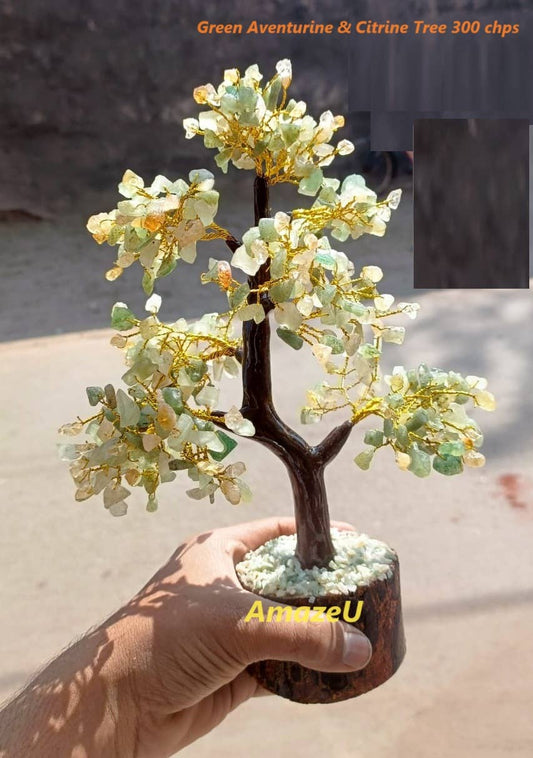 Green Aventurine & Citrine Crystal Tree