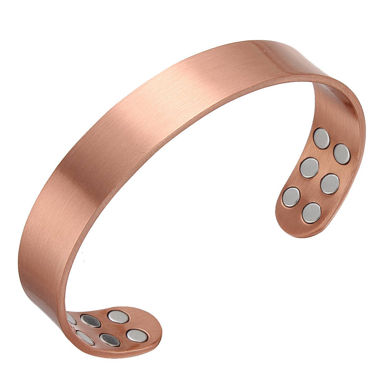 Polished Copper Magnetic Energy Couple Bracelet: 11Magnetic