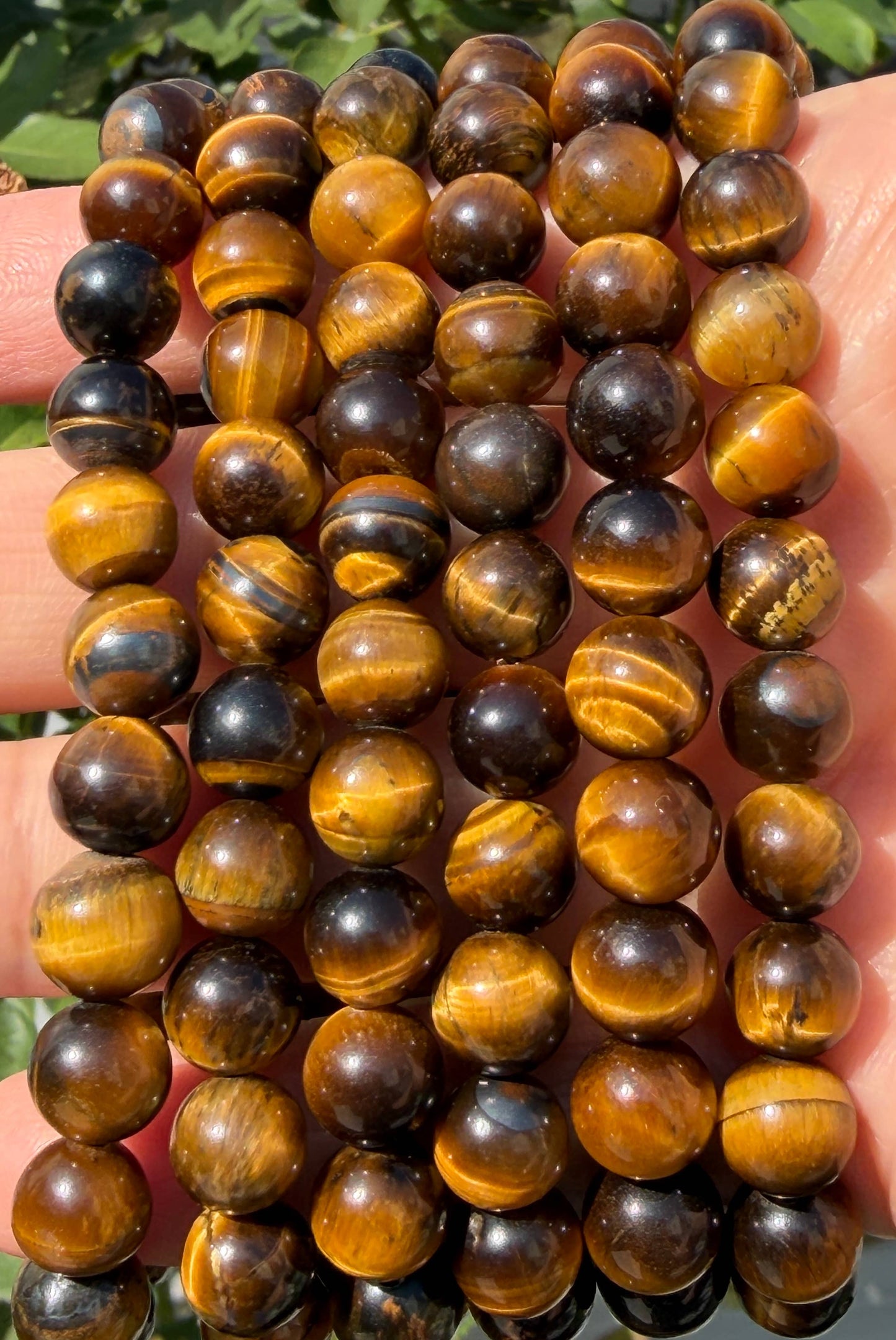 Natural Tiger Eye 8mm 7.5” Crystal Healing Stretch Bracelet