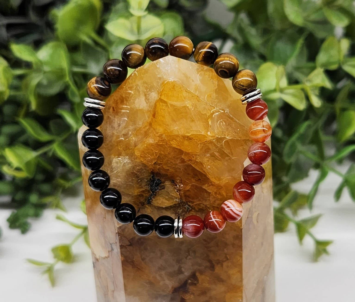 BULLYING SHIELD-Carnelian/Tiger Eye/Tourmaline-Children 6mm: OPTION #1: Bracelets Only