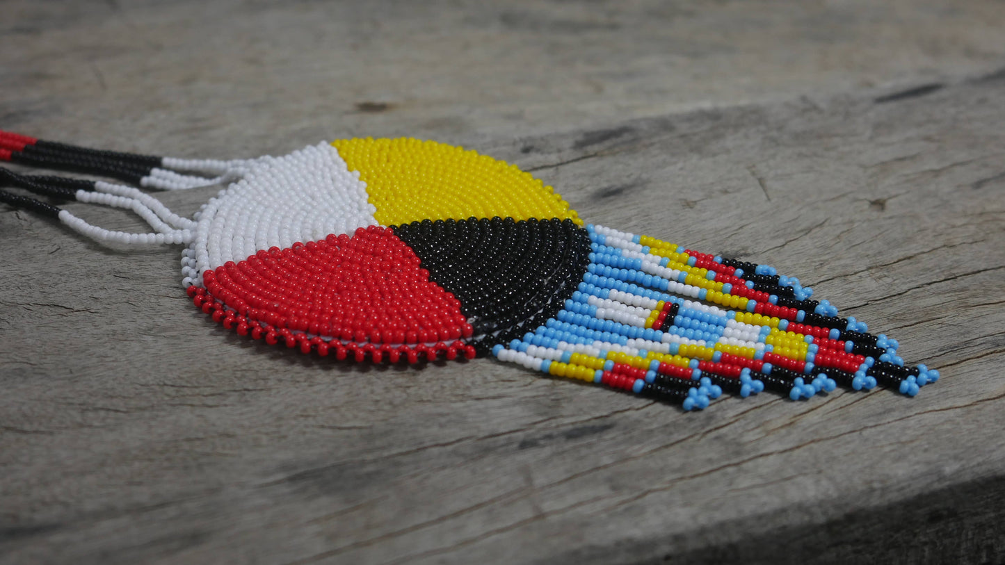 Native American Style Beaded medallions 4 Direction