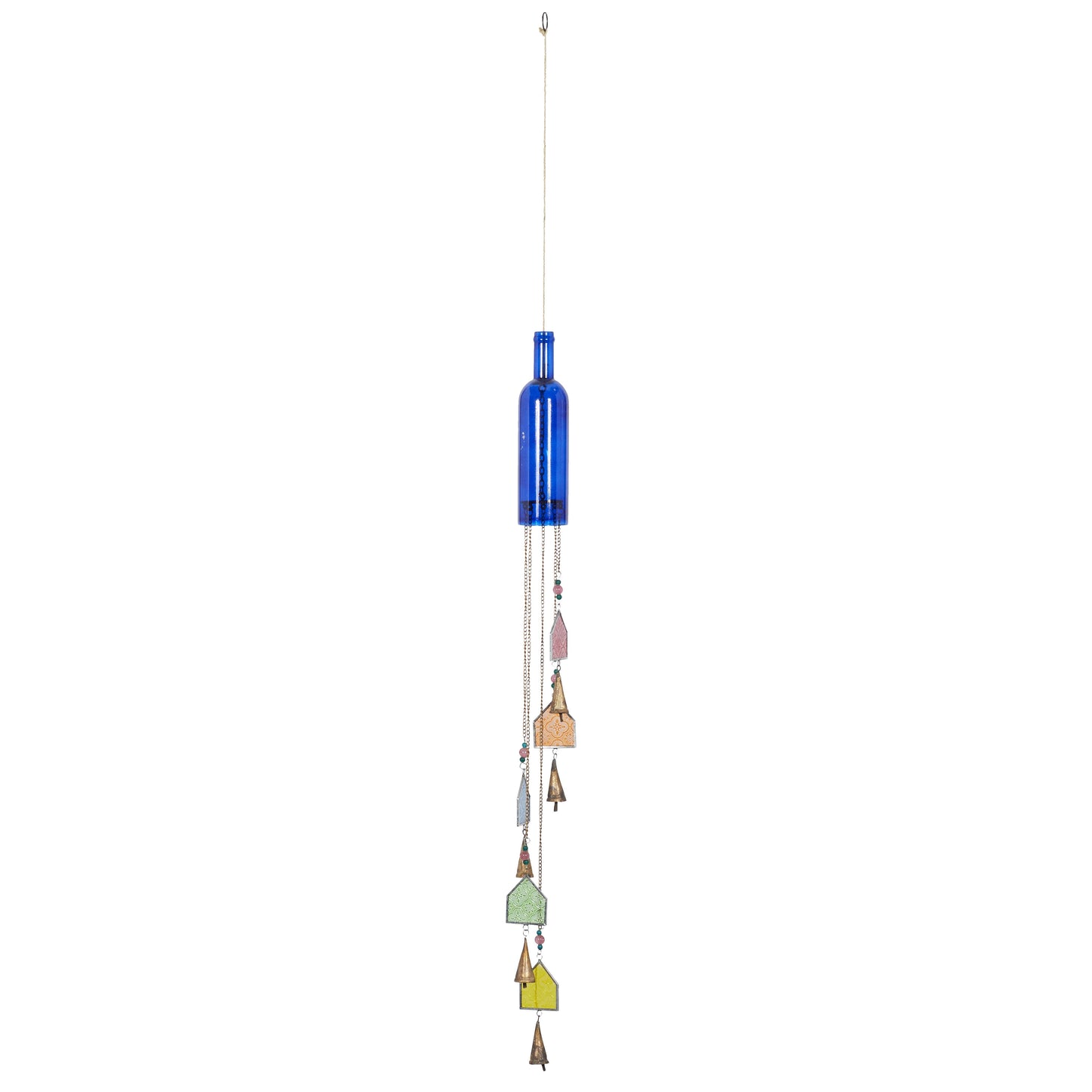 Eclectic Blue Glass Windchime