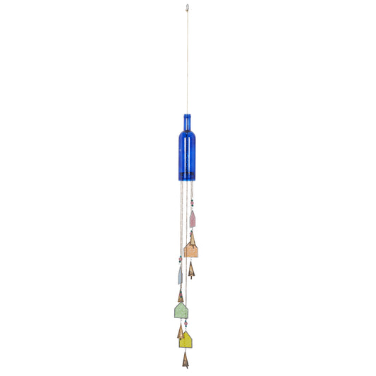 Eclectic Blue Glass Windchime