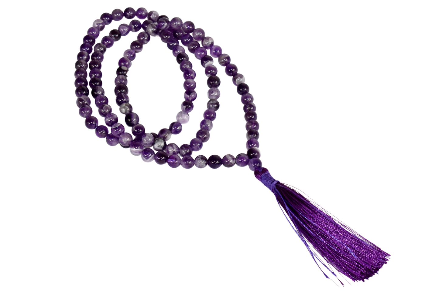 Gemstone Mala | Amethyst | 108 Prayer Beads Mala | Jap Mala: 8mm