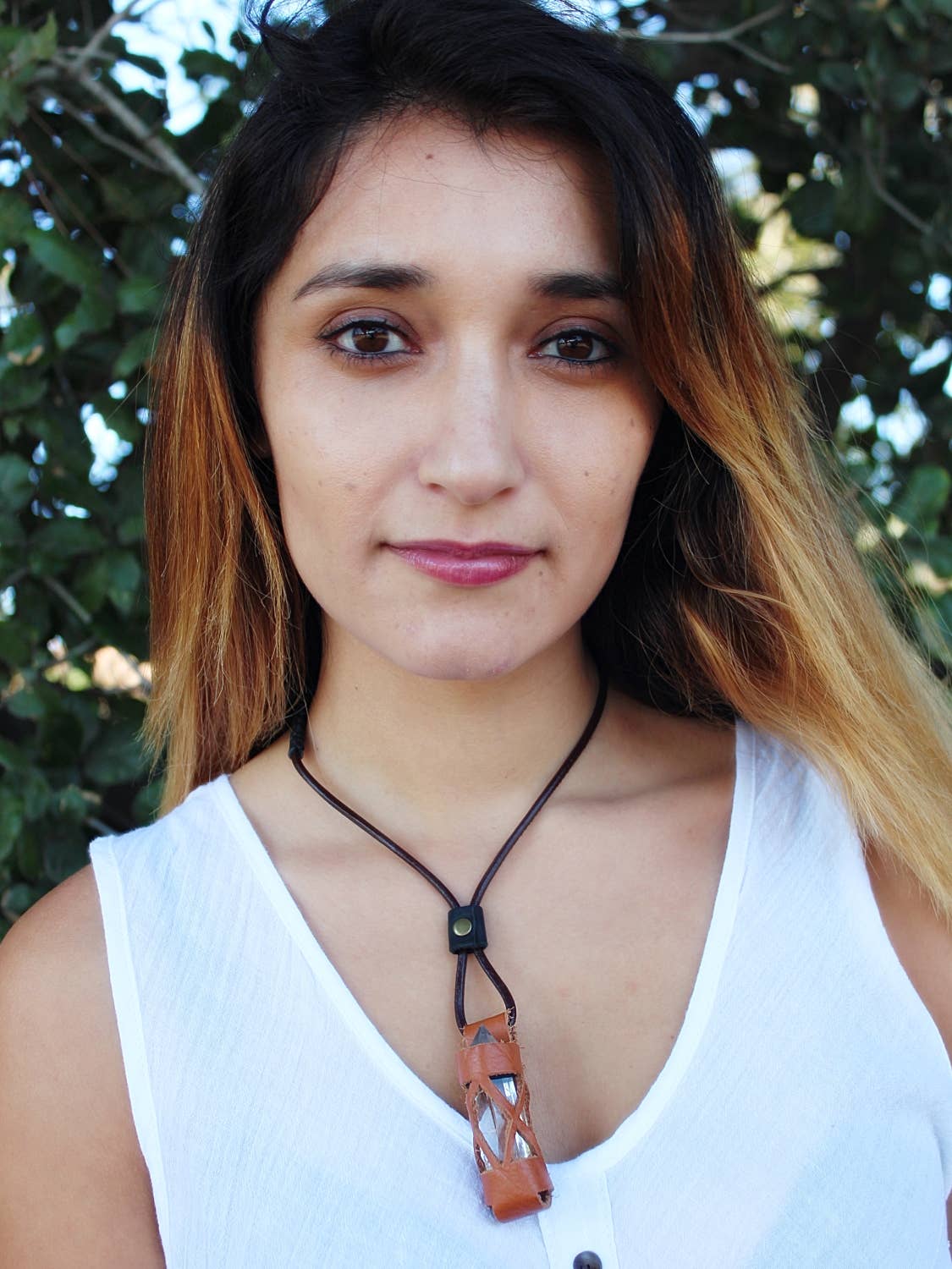 Gemstone or Crystal Holder Necklace. complete with stones.