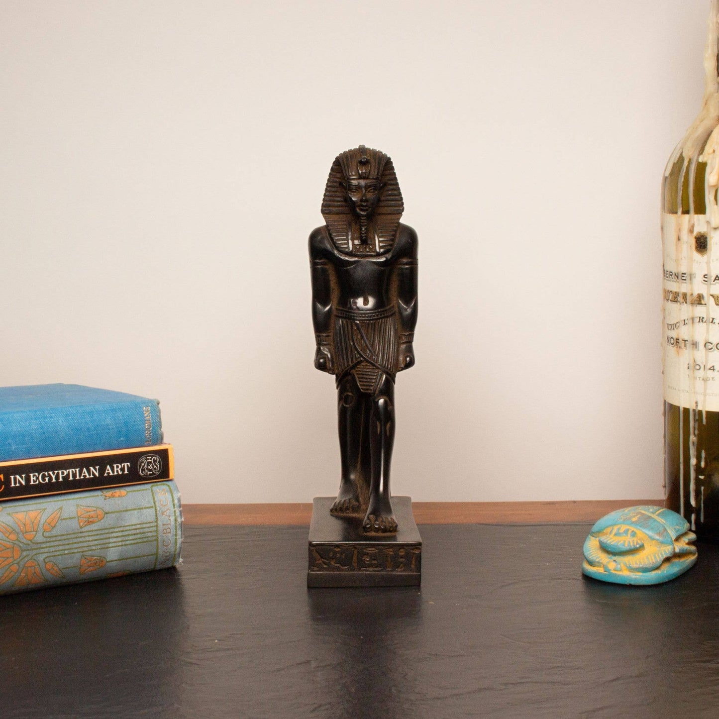 Ramses with Crown Standing Statue Black - 8" -Egyptian