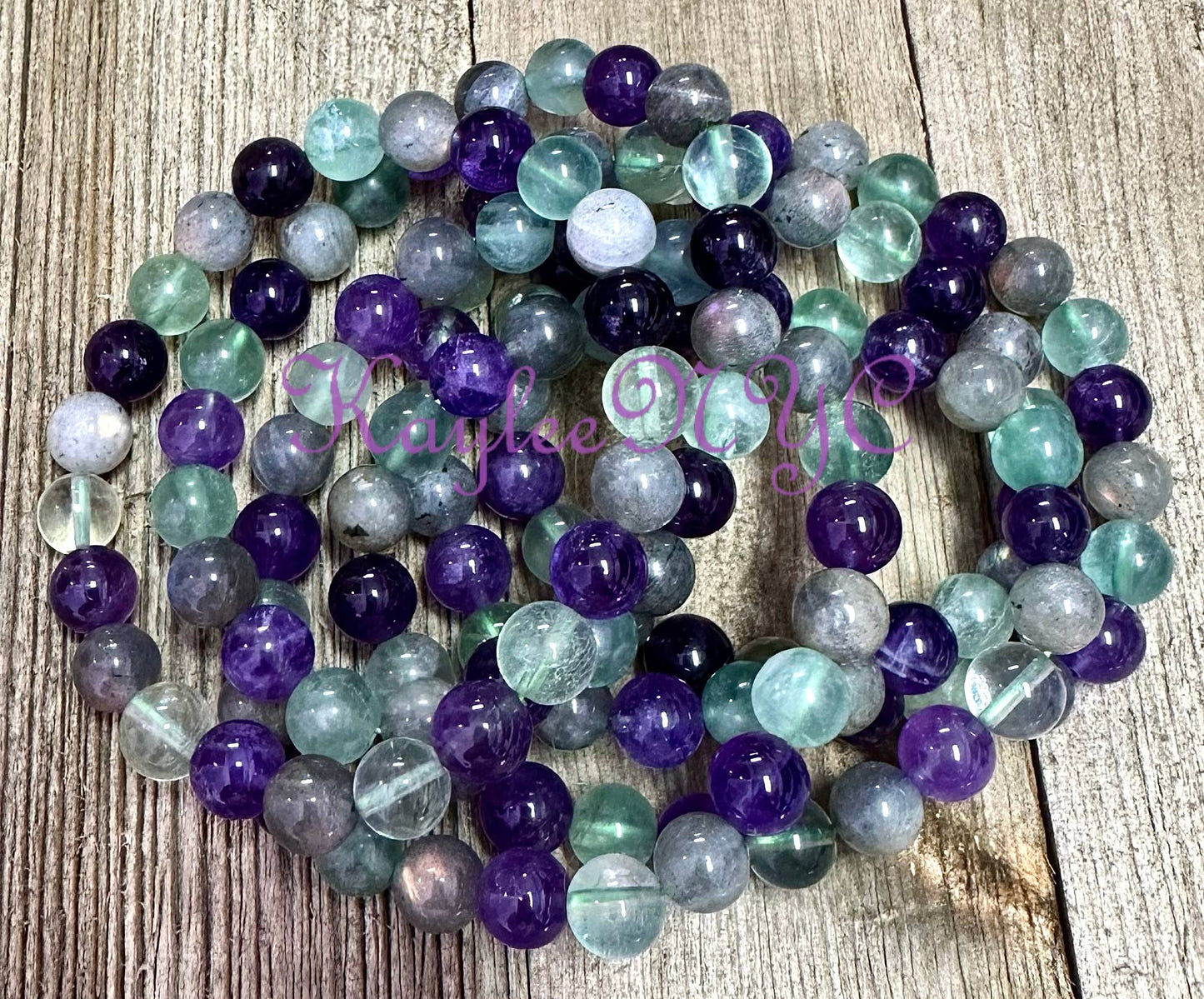 8mm Crown Chakra Crystal Healing Stretch Bracelet 7.5"