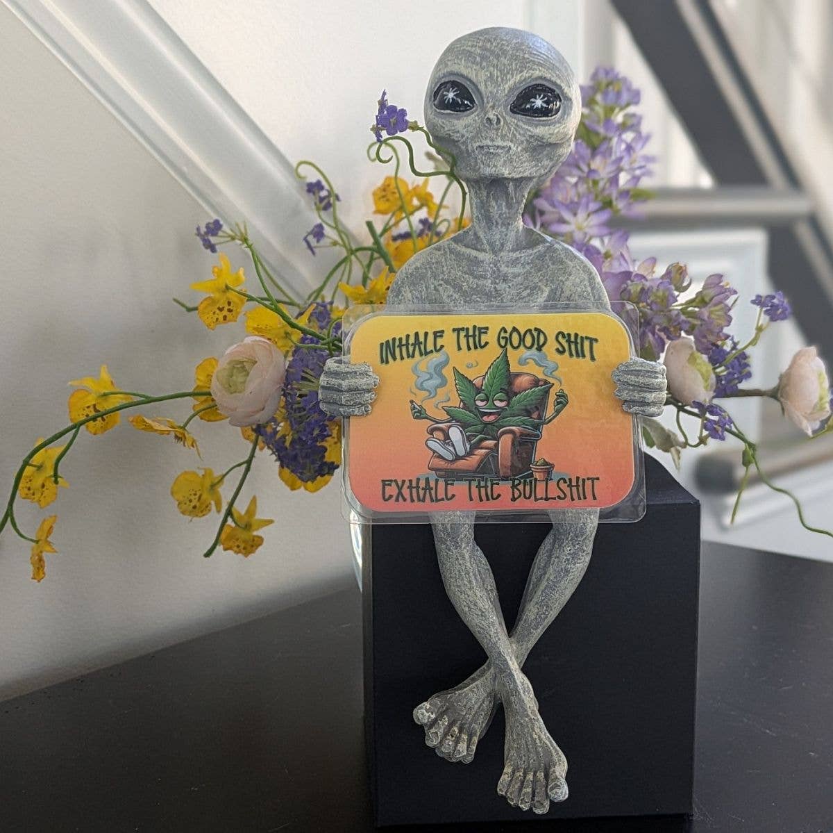 Milkyway Messenger Cannabis/Vape Shop "BS" Shelf Sitter: Gray