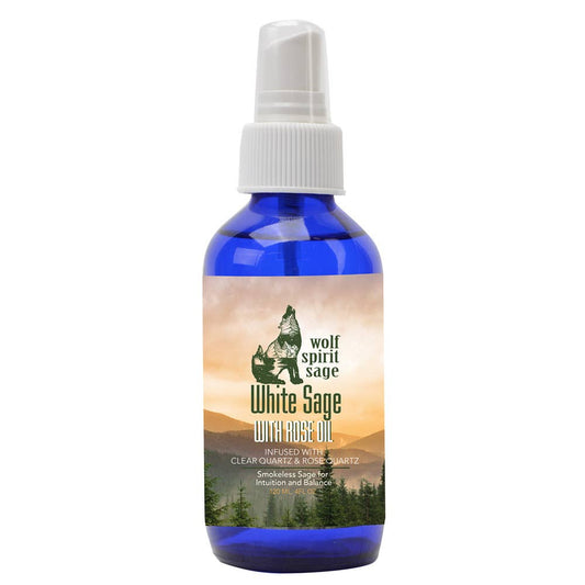 Wolf Spirit Sage Spray-- Sage And Rose Spray, 4 fl oz