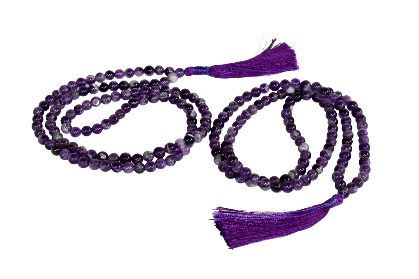 Gemstone Mala | Amethyst | 108 Prayer Beads Mala | Jap Mala: 8mm