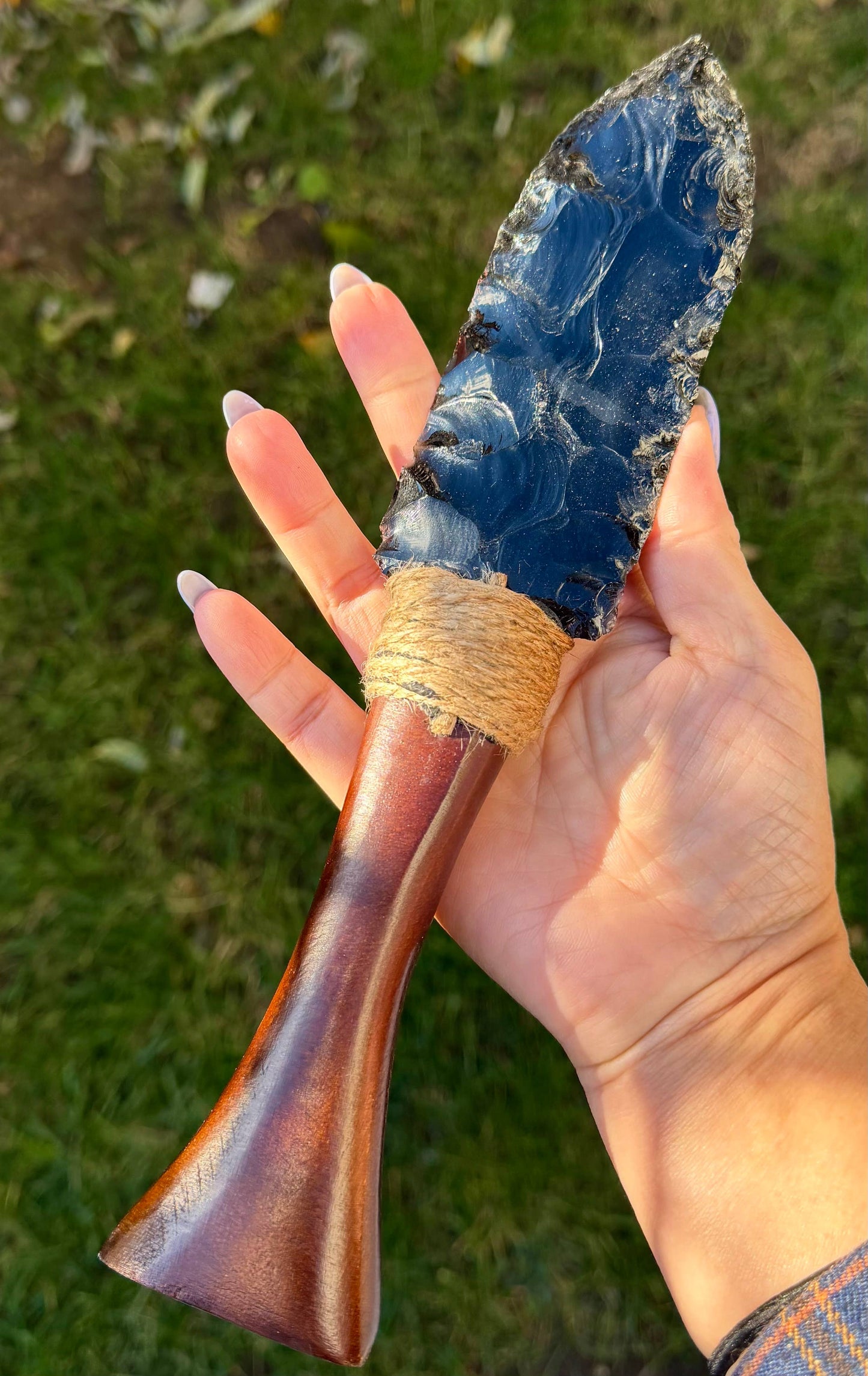 Natural Obsidian Dagger & Knife Crystal Healing Energy 