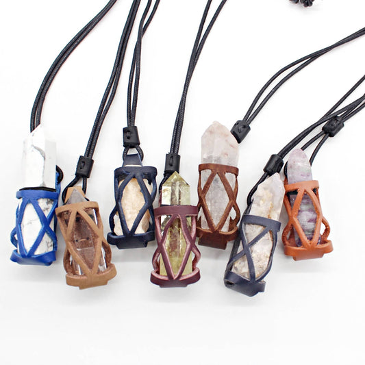 Gemstone or Crystal Holder Necklace. complete with stones.