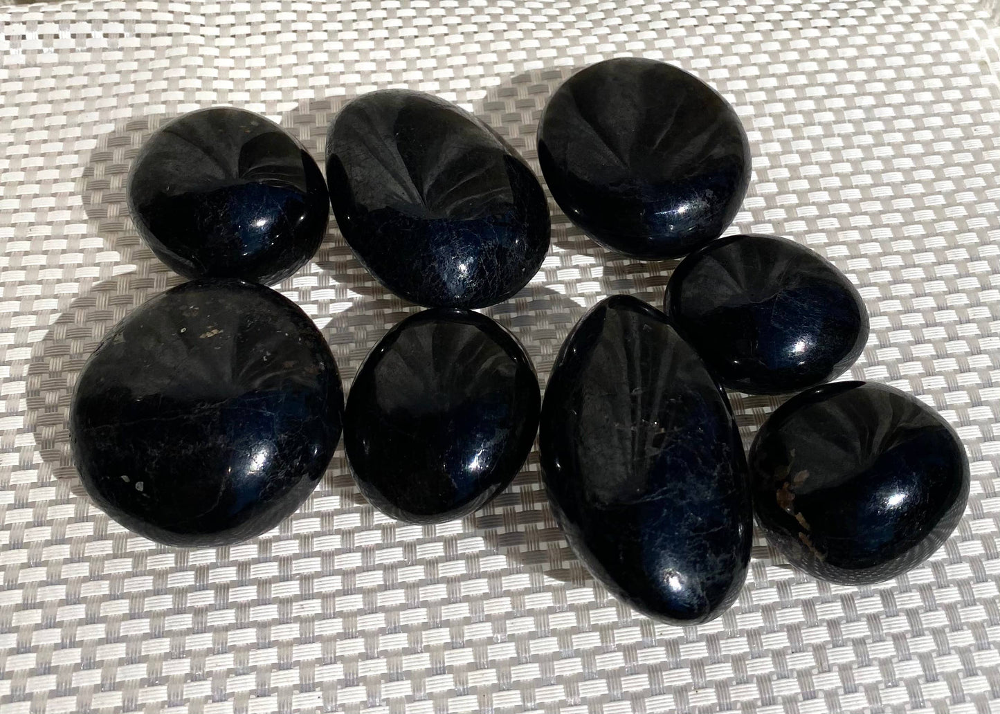 Natural Black Tourmaline Palm Stone Crystal Energy
