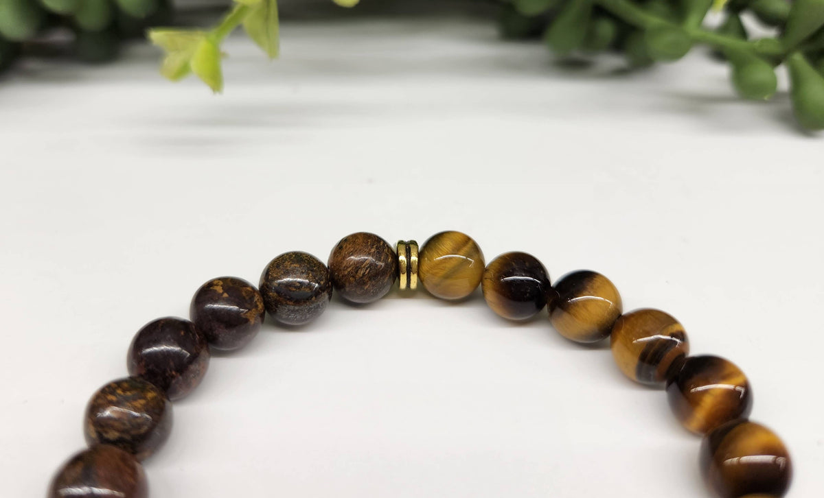 DEPRESSION SUPPORT - Tiger Eye/Banded Carnelian/Bronzite: OPTION #1: Bracelets Only