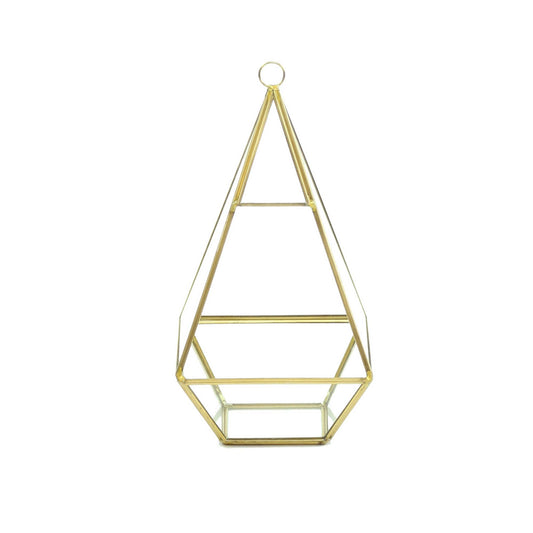 WGV Copper Gold Raised Pyramid Geometric Terrarium - 9.5"H
