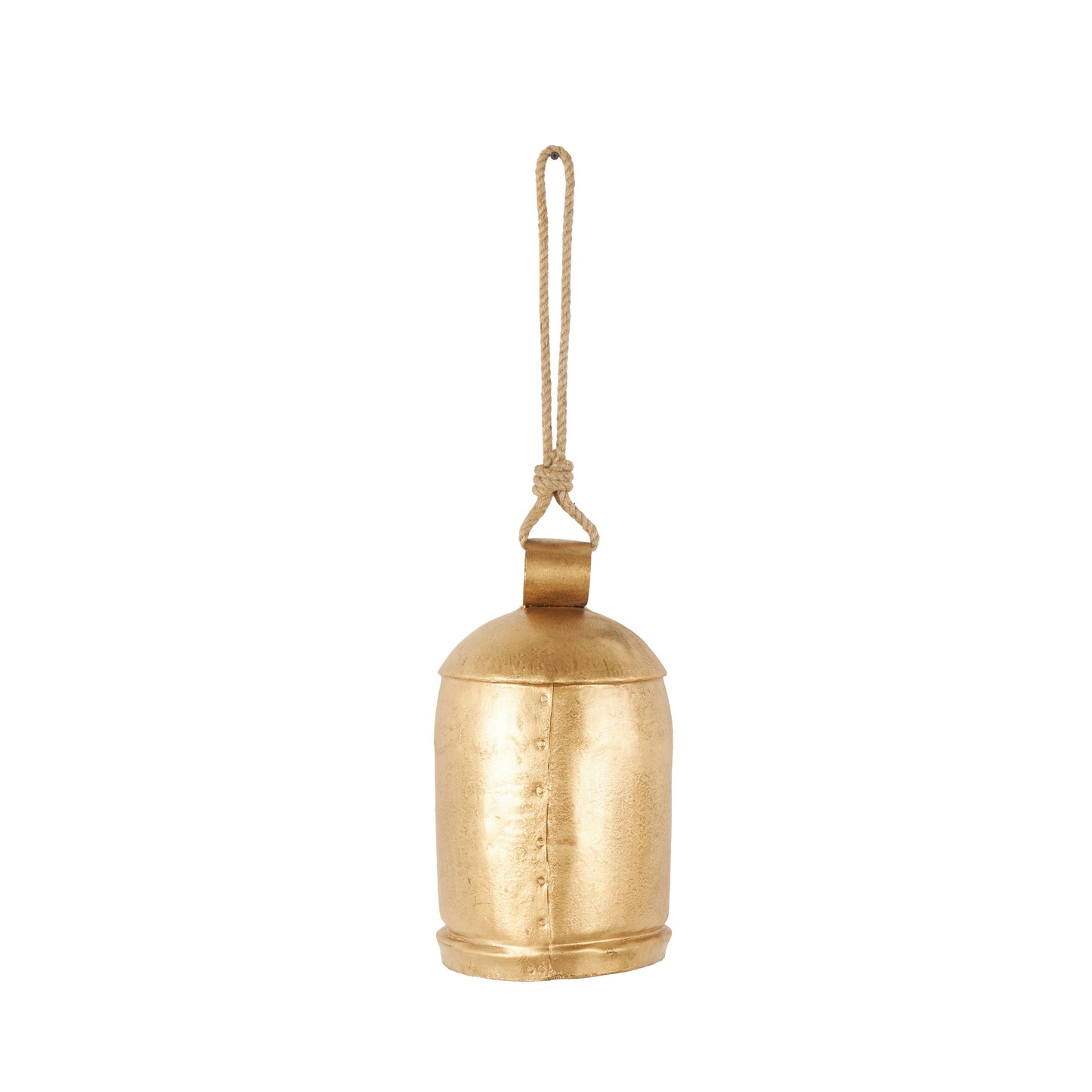 Rustic Gold Metal Decorative Bell: 9"W, 17"H