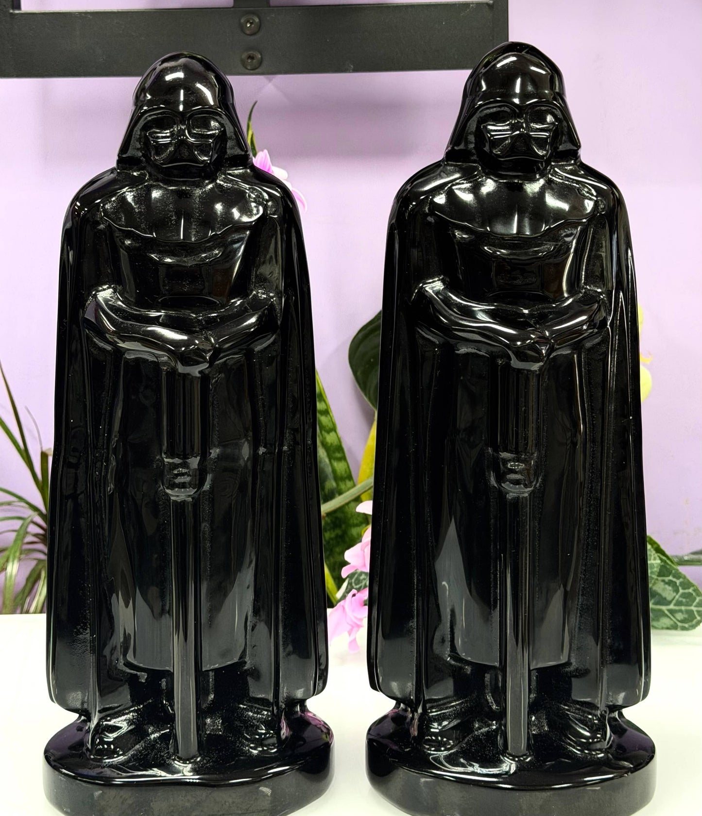 Black Obsidian Invader 30cm Natural Crystal Healing Energy