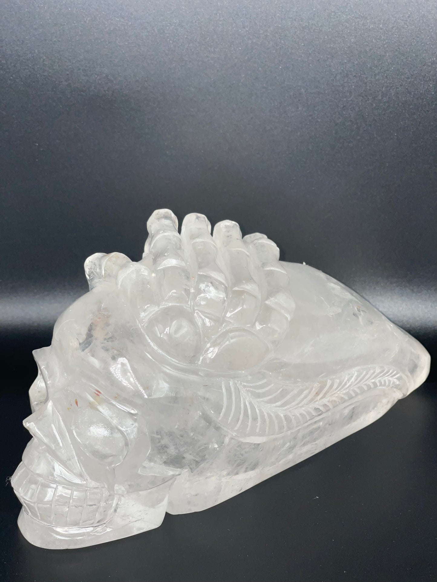 Clear Quartz Skull Head Large Carving A