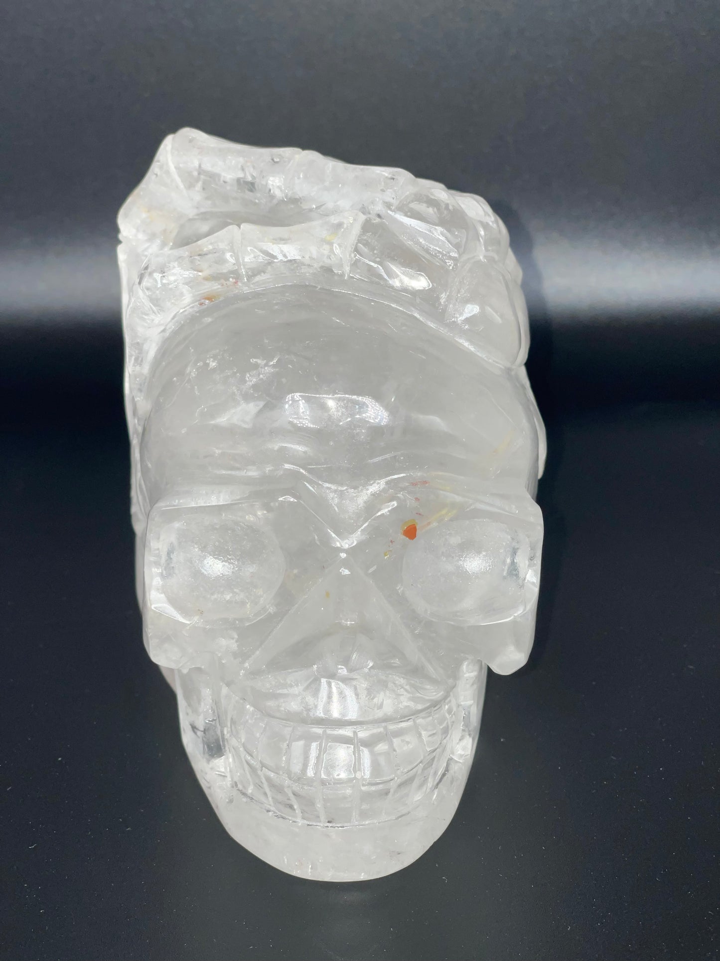 Clear Quartz Skull Head Large Carving A