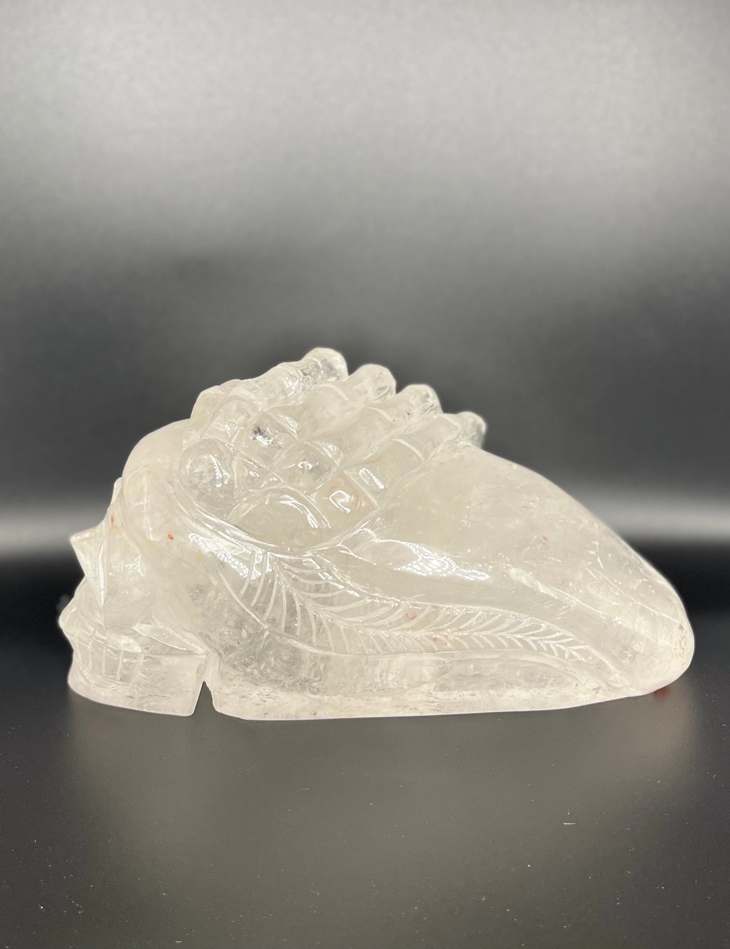 Clear Quartz Skull Head Large Carving A