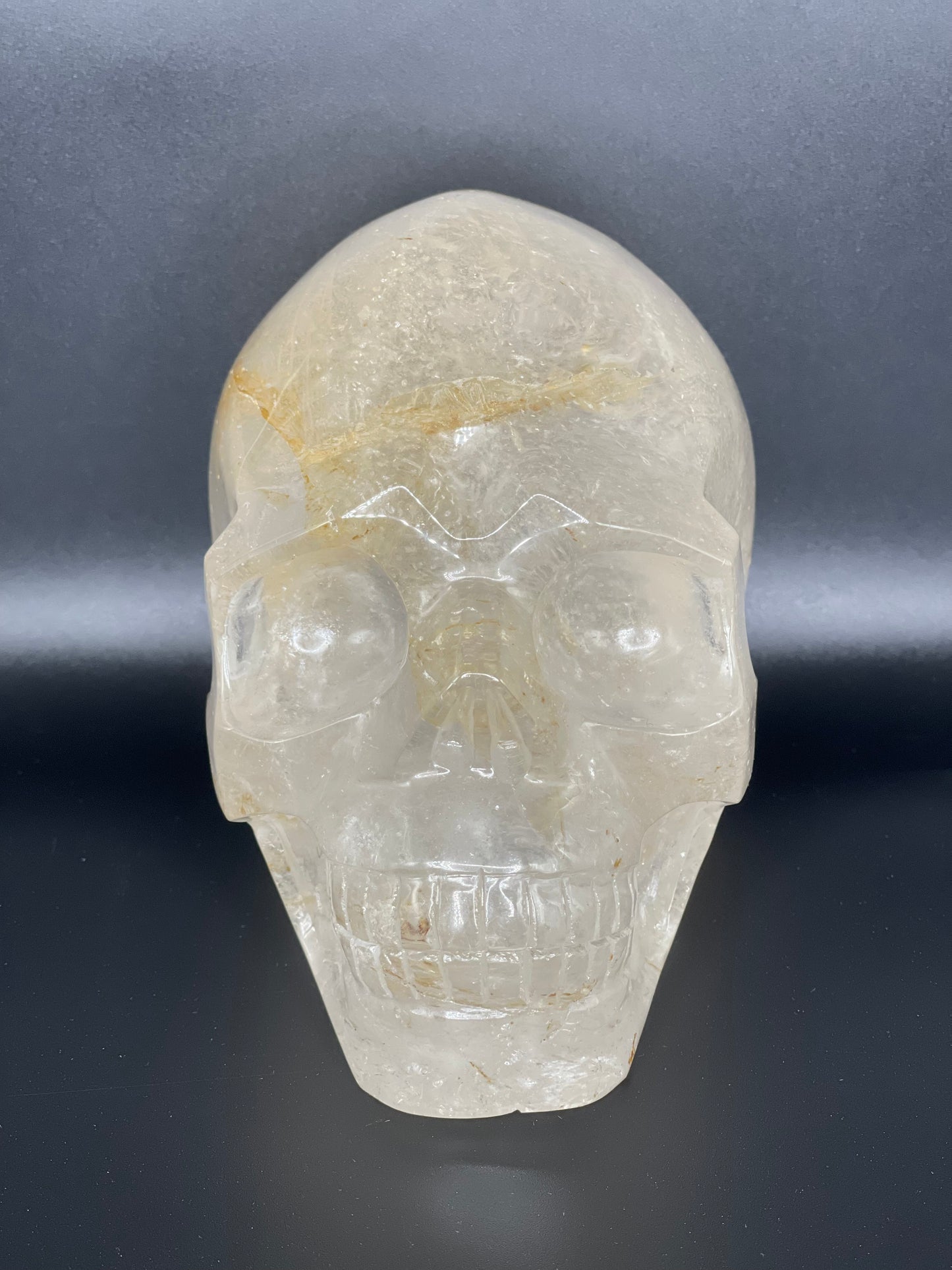 Clear Quartz Skull Head Large Carving B