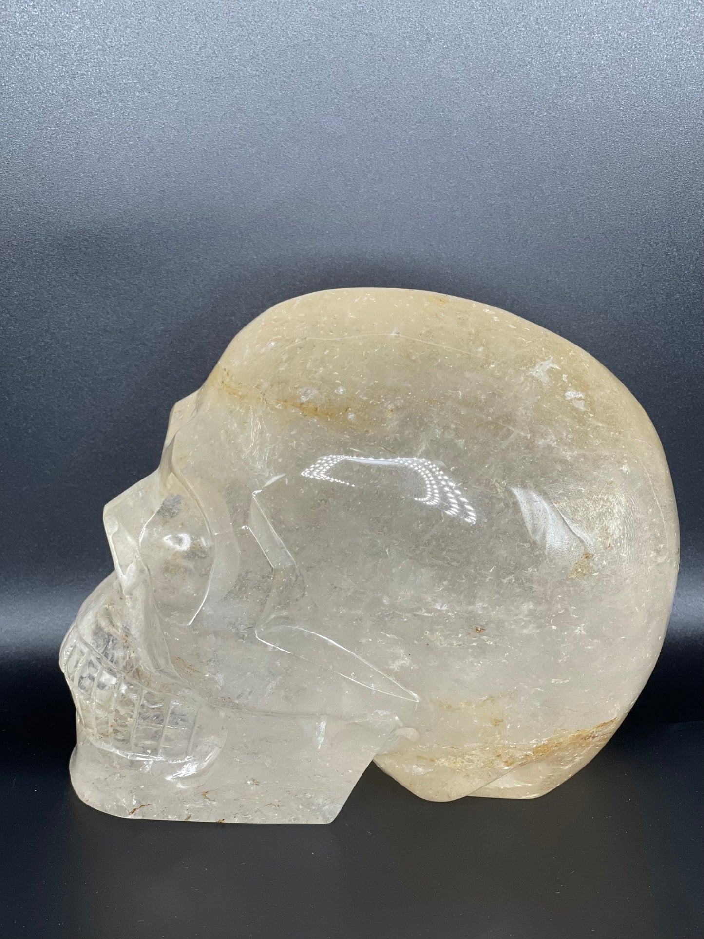 Clear Quartz Skull Head Large Carving B