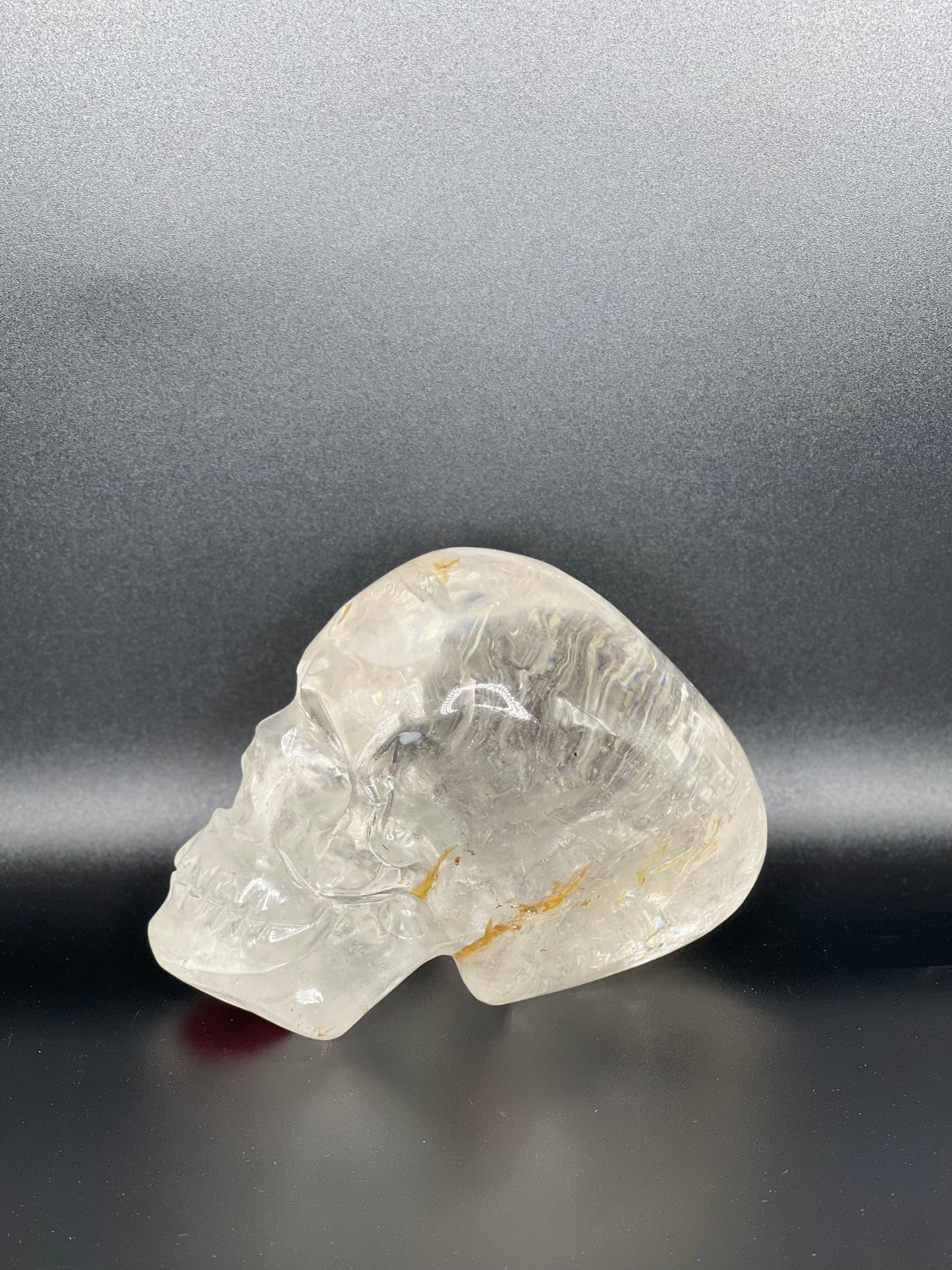 Clear Quartz Skull Head Small Carving C