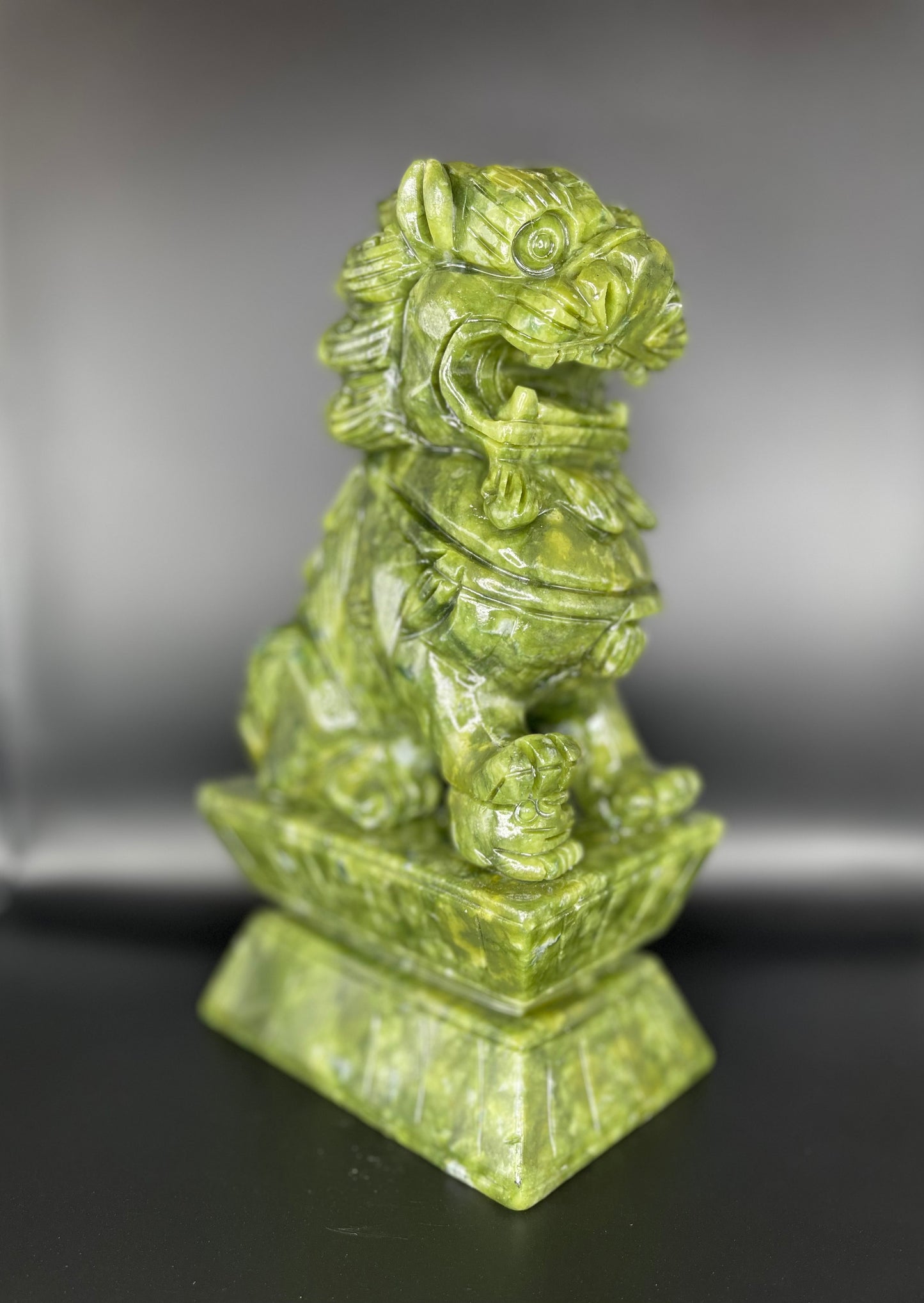 Jade Dragon Sculpture C (9.5 in)