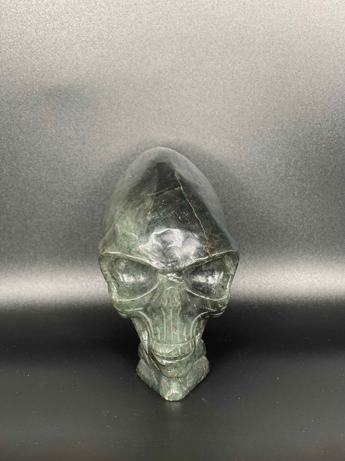 Labradorite Alien Skull Head Carving