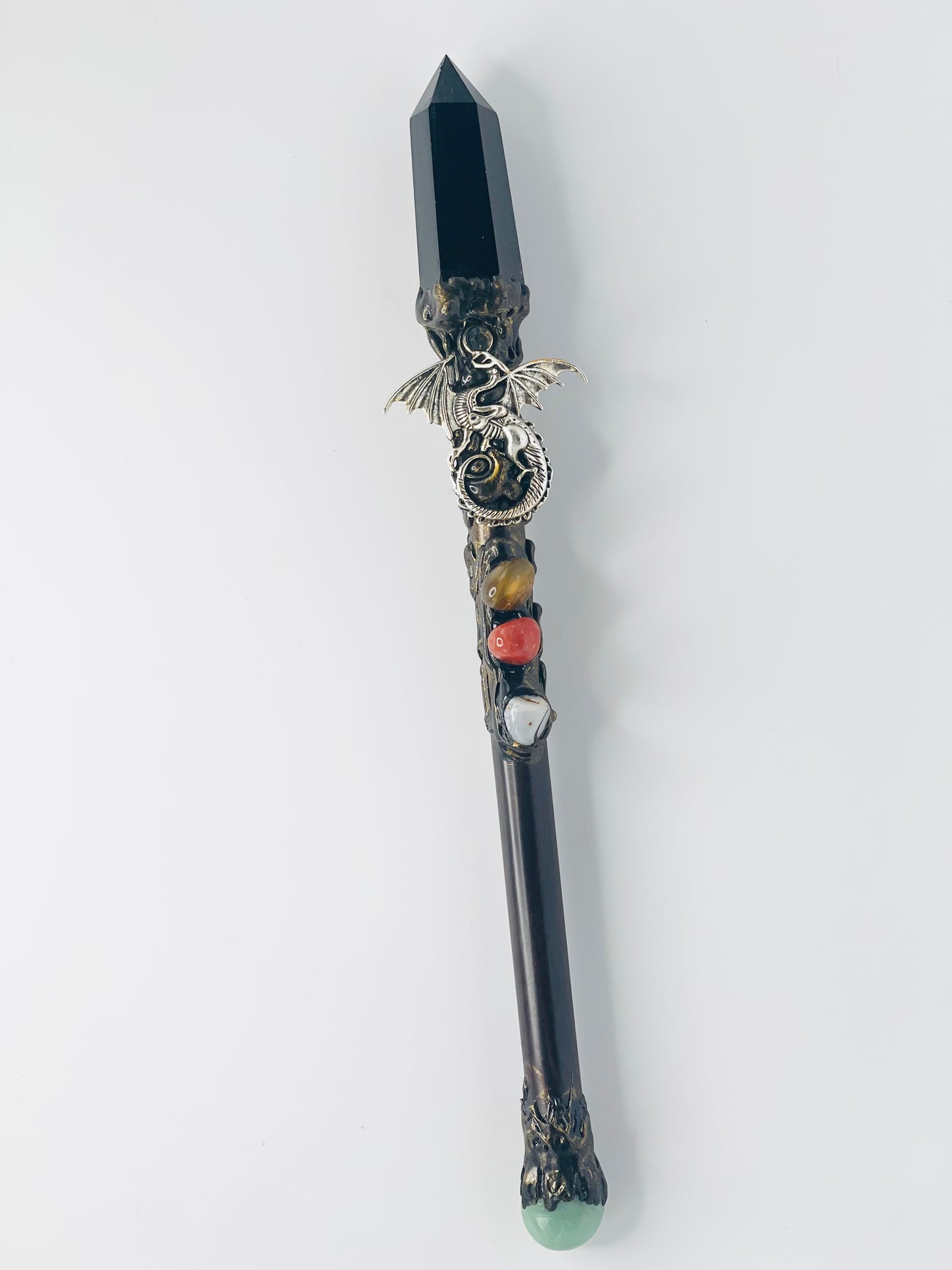 Obsidian Crystal Wand