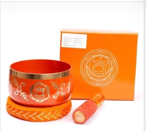 Tibetan Singing Bowl 7 Chakra Orange, Sacral Chakra (Swadhisthana)