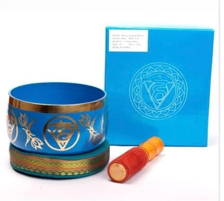 Tibetan Singing Bowl 7 Chakra Blue, Throat Chakra (Vishuddha)