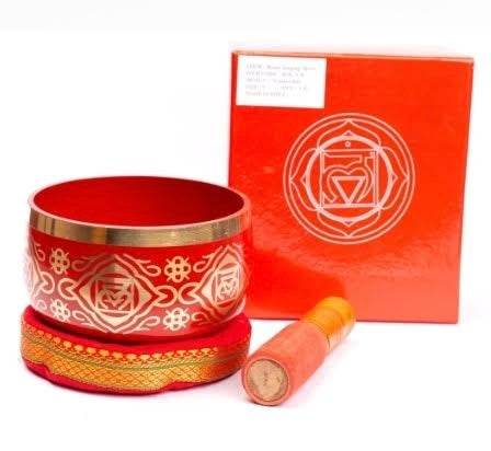 Tibetan Singing Bowl 7 Chakra Red, Root Charka (Muladhara)