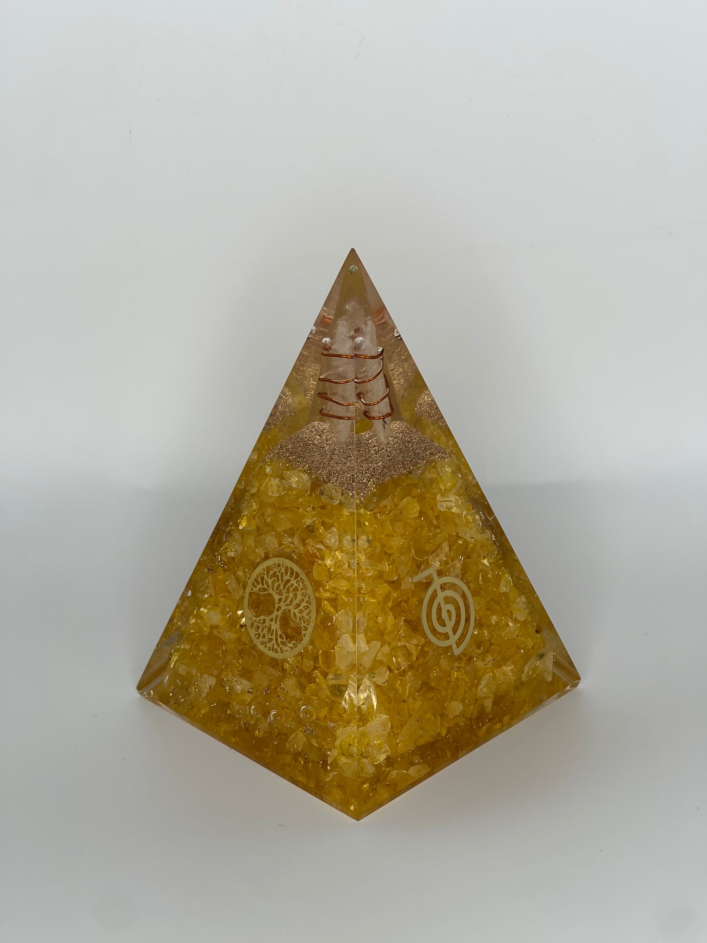 Citrine 5.5 inch Orgonite Pyramid