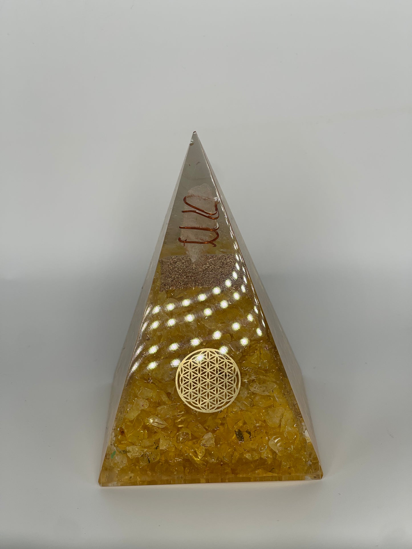 Citrine 5.5 inch Orgonite Pyramid