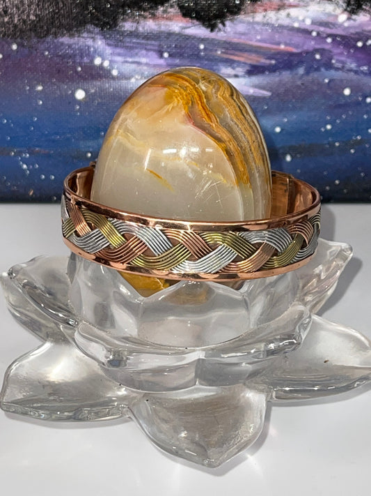 Copper Bracelet Magnetic Celtic Knot Copper Silver Brass