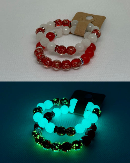 Red Cat Eye Firefly White Luminous Bracelet