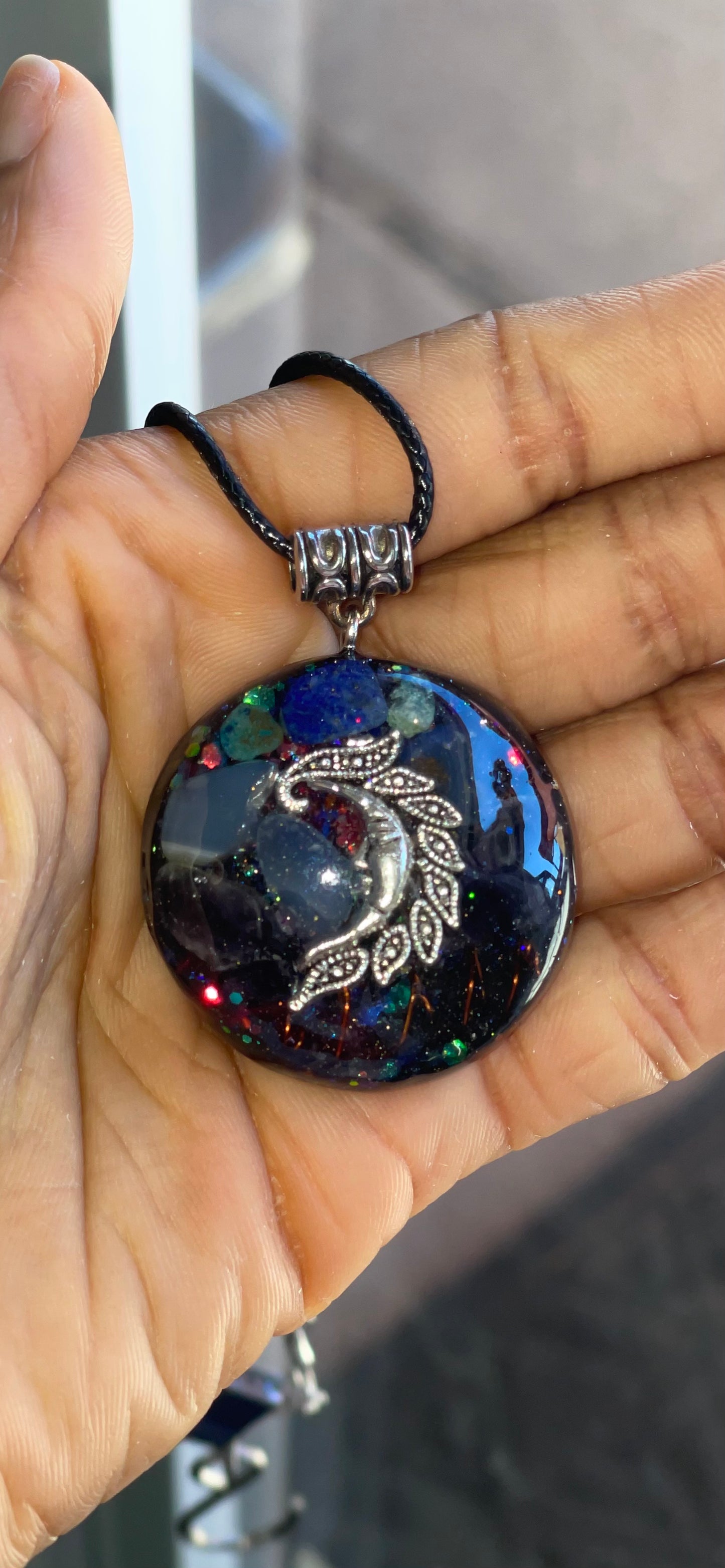 Dreamy Moon Orgonite Pendant