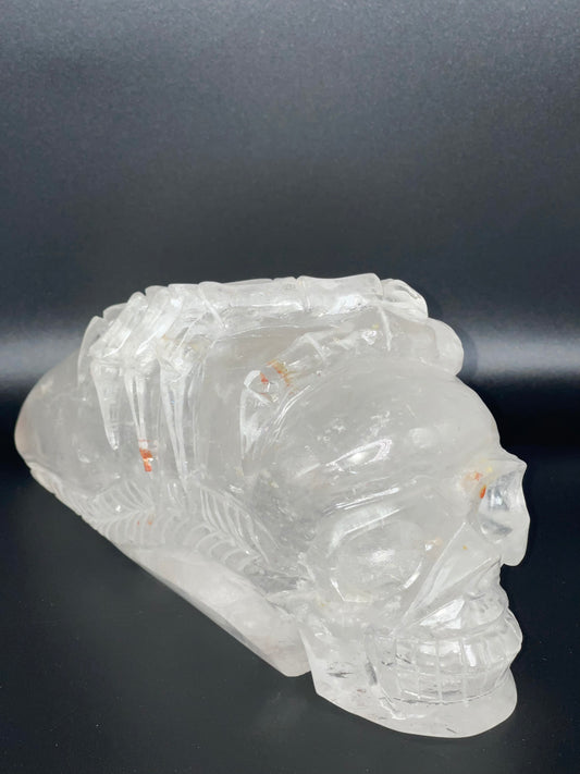 Clear Quartz Skull Head Large Carving A