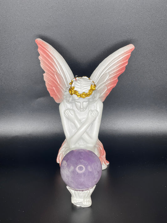 Fairy Angel Figurine with Amethyst Sphere Ball