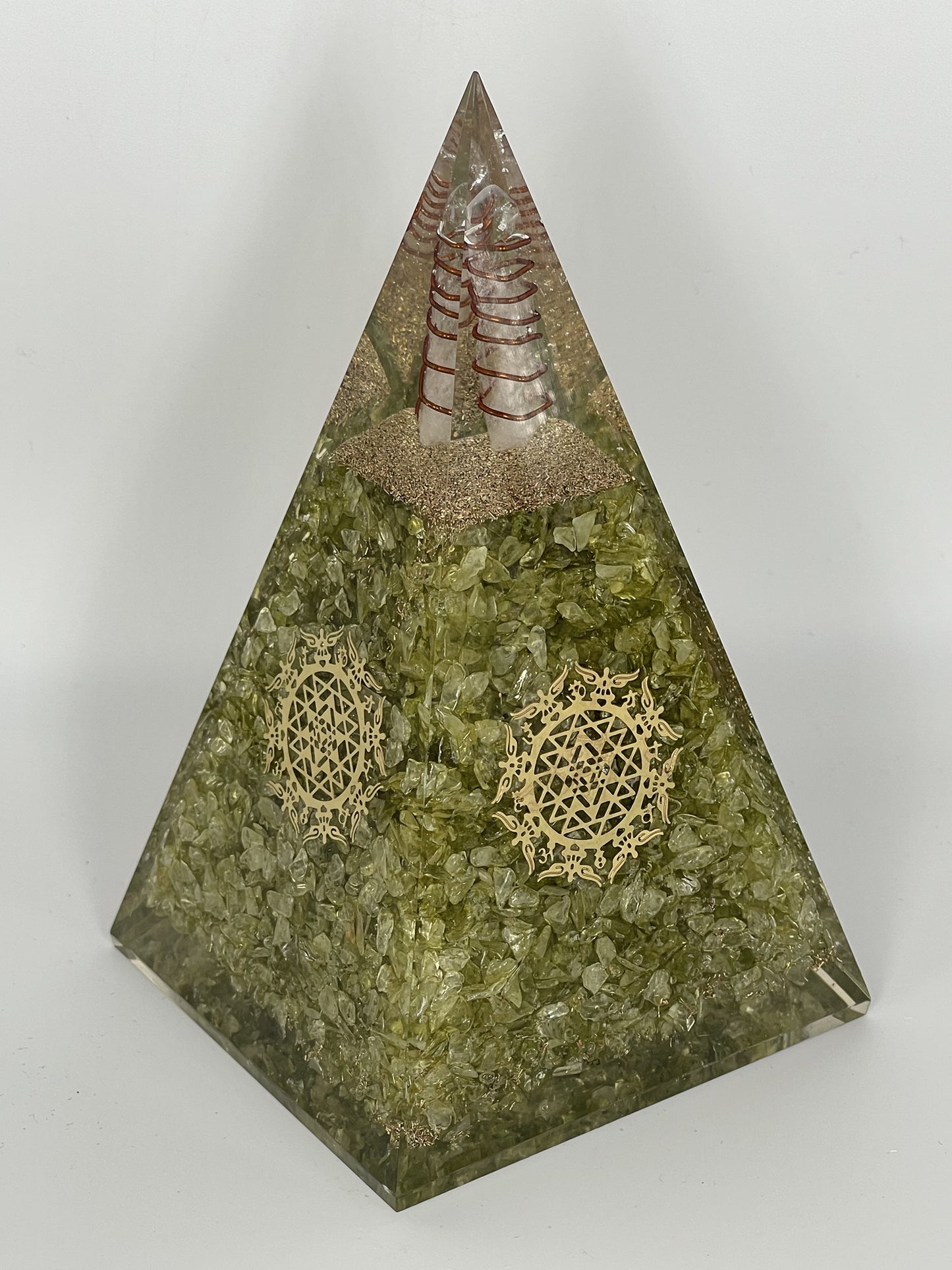 Peridot 5.5 inch Orgonite Pyramid