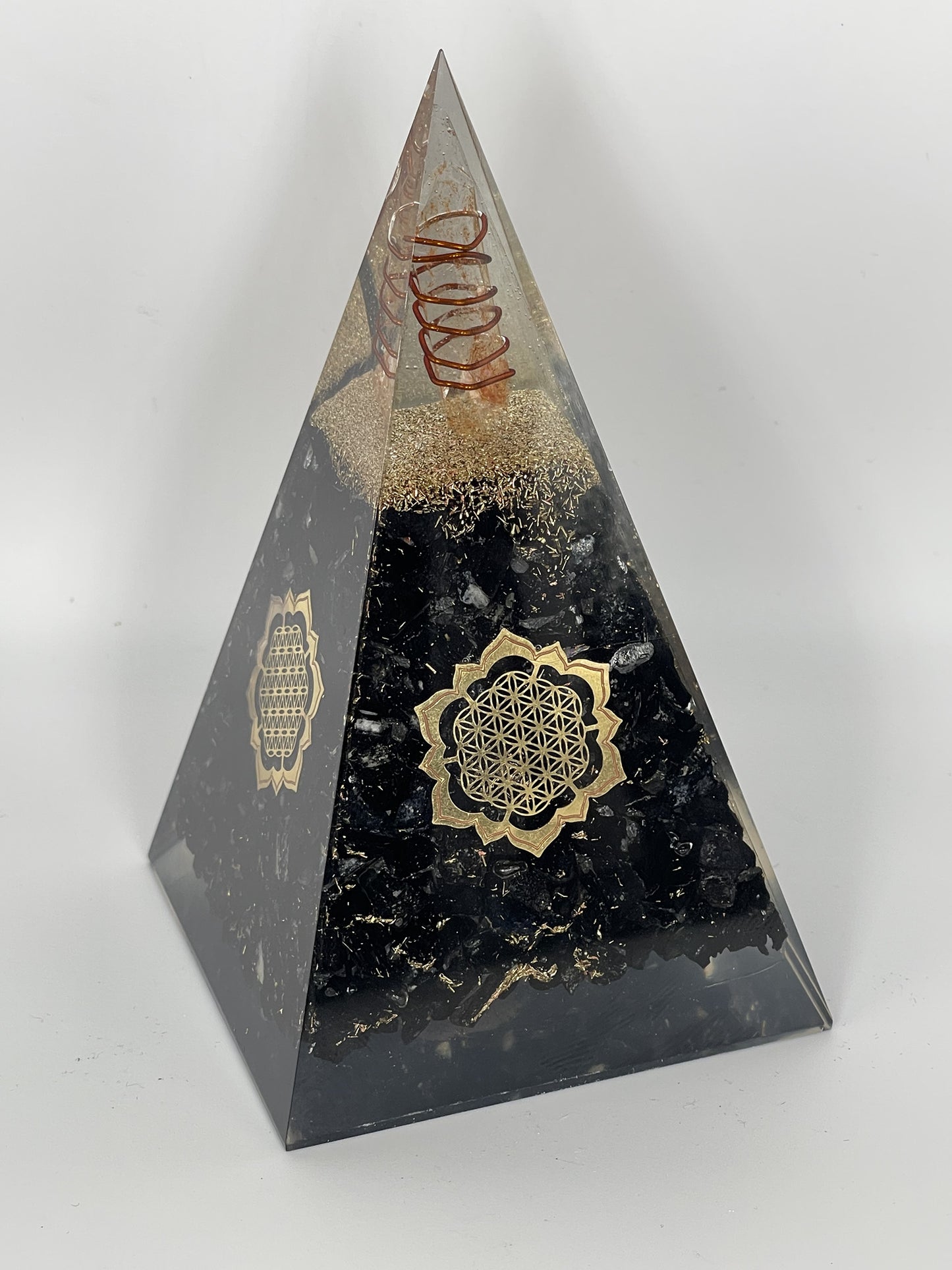 Black Tourmaline 5.5 inch Orgonite Pyramid